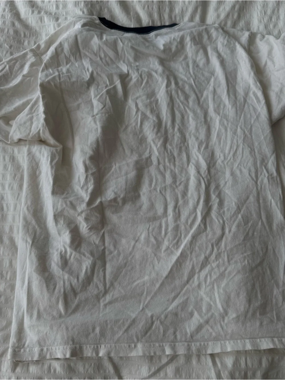 Champion White Ringer Tee with Navy Trim - Picture 3 of 3